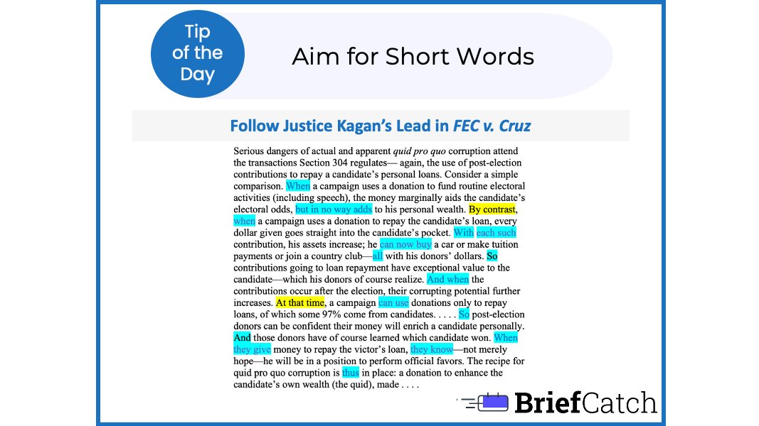 legalwritingpro's tweet photo. Want to punch up your prose this week?
#legalwriting #briefcatch #monosyllables https://t.co/kbRUa2LVtf https://t.co/pG9sAn6Nsl
