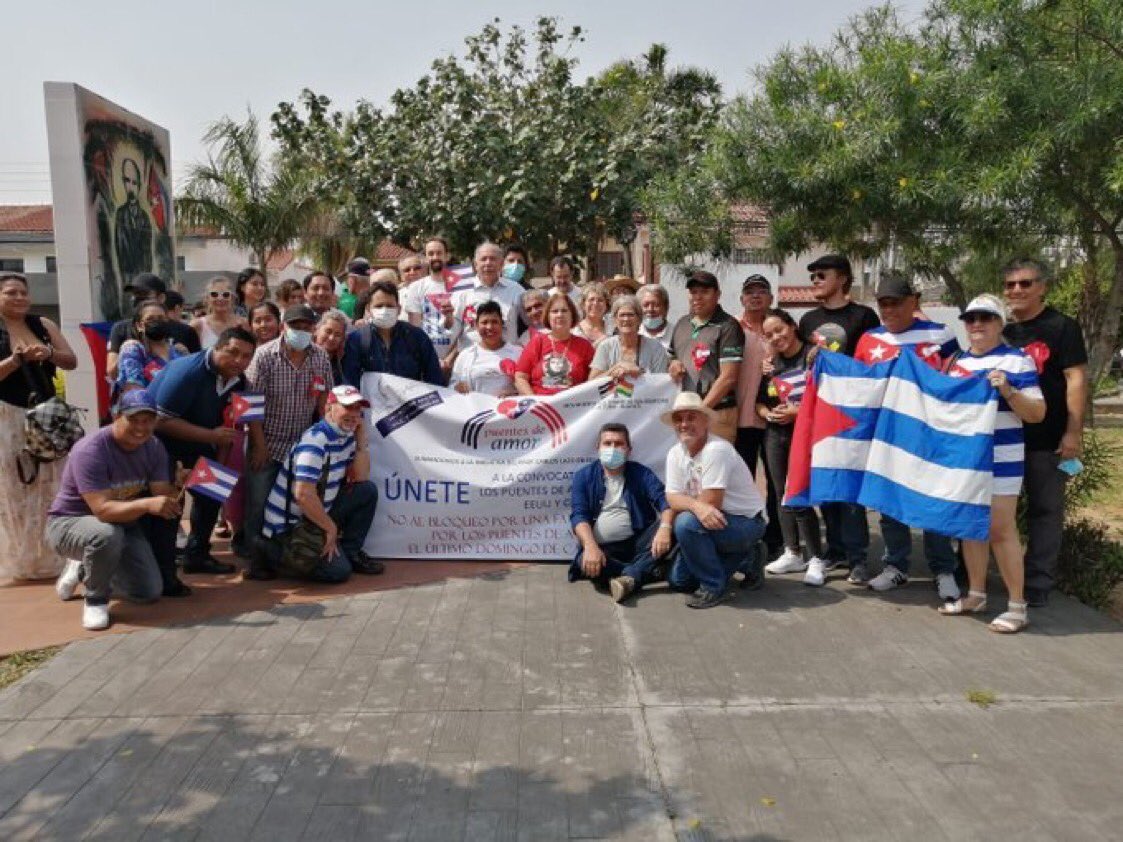 DiazCanelB's tweet photo. Gracias a los cubanos y a los amigos de nuestro país en el mundo que este domingo volvieron a exigir que se levante el injusto bloqueo contra #Cuba. Abrazo a todos los que siguen apostando a tender #PuentesDeAmor. En esta lucha, en la que nos asiste la razón, también venceremos. https://t.co/U3ScPTJQBq