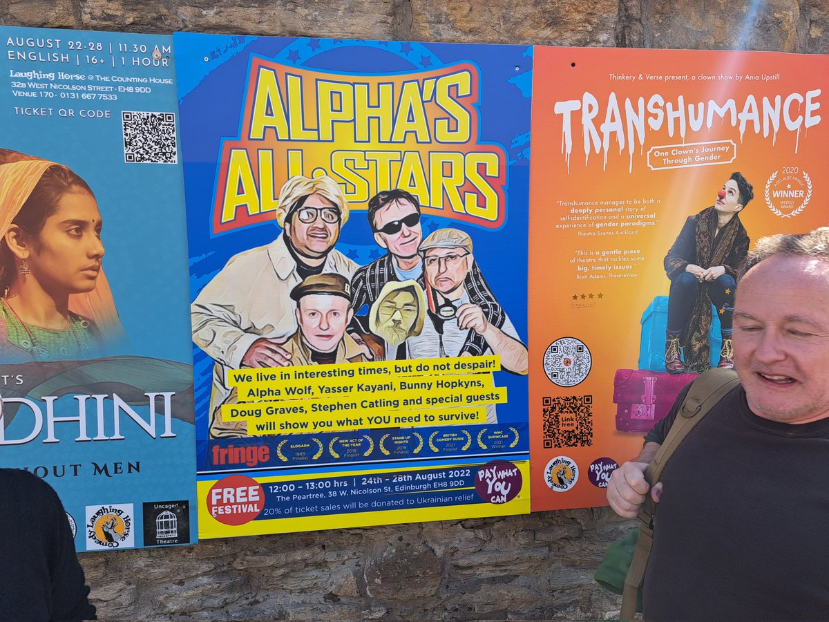 ykayani81's tweet photo. Been an incredible run of shows at @edfringe 2022 with our lunatic show 'Alpha's All Stars'. Thanks so much to all the people who've come to see us so far. We've loved having you. x💖
#edinburghfringefestival #edfringe2022 #clown #thepeartree #livecomedy #eaglestonemanagement https://t.co/nWeGLxxhdK