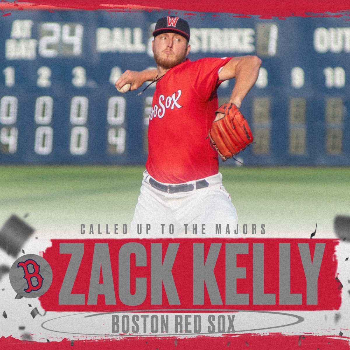 NewberrySports's tweet photo. CONGRATS TO @zack_kelly !!  He becomes the first member of @NewberryBSB to be called up to the @MLB in the history of the program as he joins the @RedSox this evening for their game against the Twins!

#GoWolves #WolvesInThePros https://t.co/cufdZTi7q3