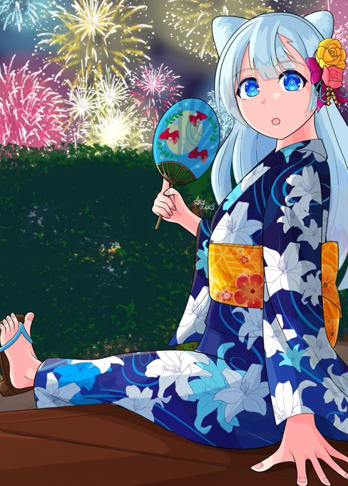#今月描いた絵を晒そうついでにサブ垢に上げたモンストキャラのイラストも載せておきます!浴衣姿のネオは意外と好評をもらえたみたいですね(*¯ω¯*) 