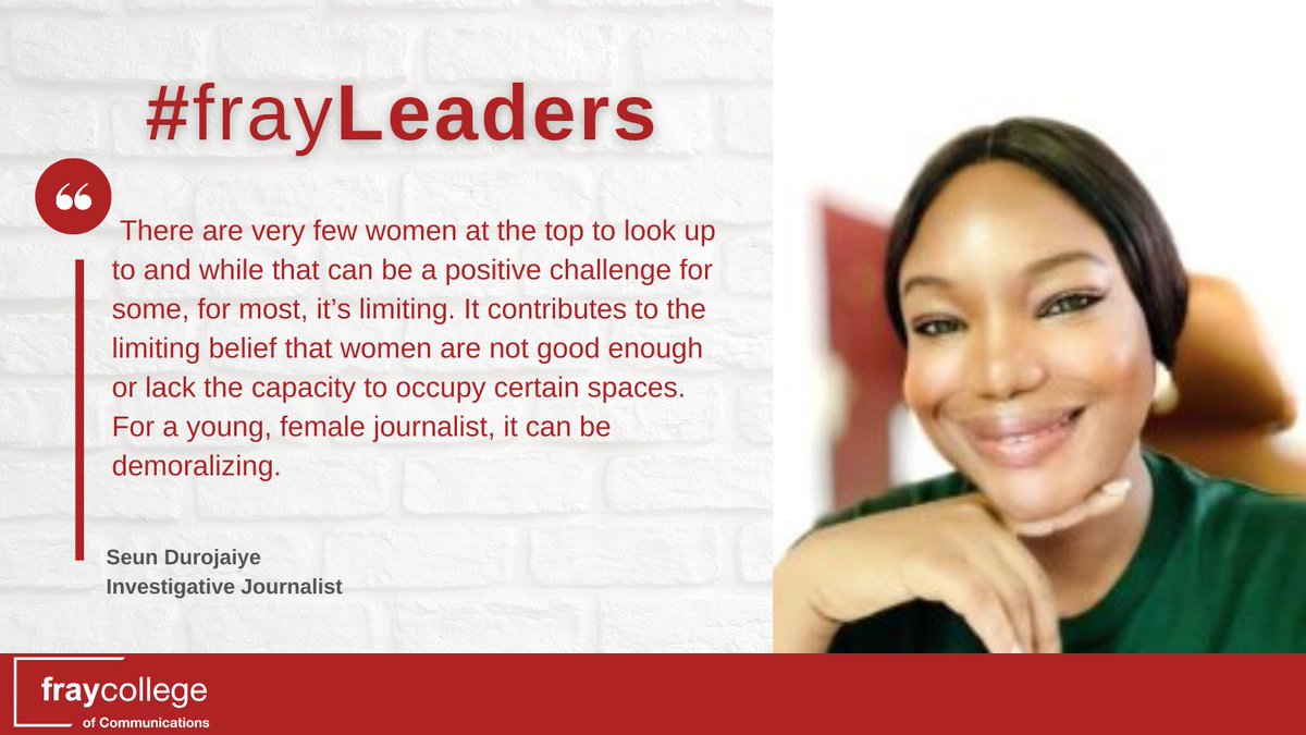 fraycollege's tweet photo. Our #frayleader is
@SocialvoicesNGR journalist, @SeunDuro1
She points out that women in media need more mentors and role models.
#WomensMonth https://t.co/iZsUBPIJJJ