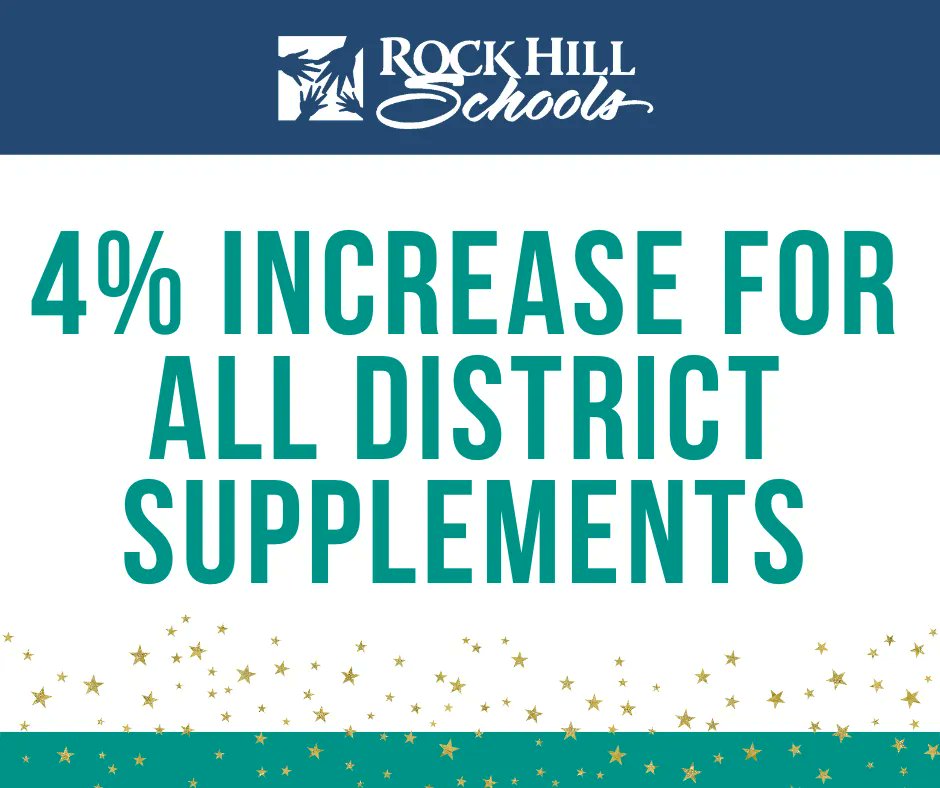 Rock Hill Schools values our employees! We know the work they do truly makes a difference. The Rock Hill Schools district is pleased to announce payment increases for several positions!