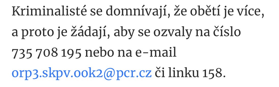 Nešel by pro tyto účely nastavit jednodušší e-mail? <a href="/PolicieCZ/">Policie ČR</a>
