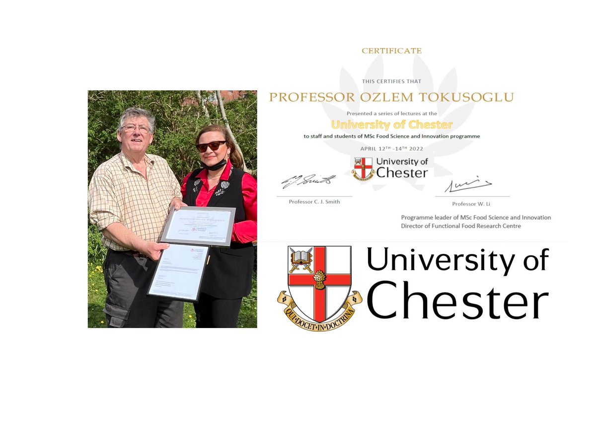 Ingiltere Manchester Chester Universitesi`nde ders verme hareketliligi belgemi Functional Food Research Center Direktor Prof Weili  &amp;  Weili`nin profesoru Professor Chris den almak onur verici oldu.
#teachinglectures #teachingmobility #manchester. #chester #foodscience 16.04.2022