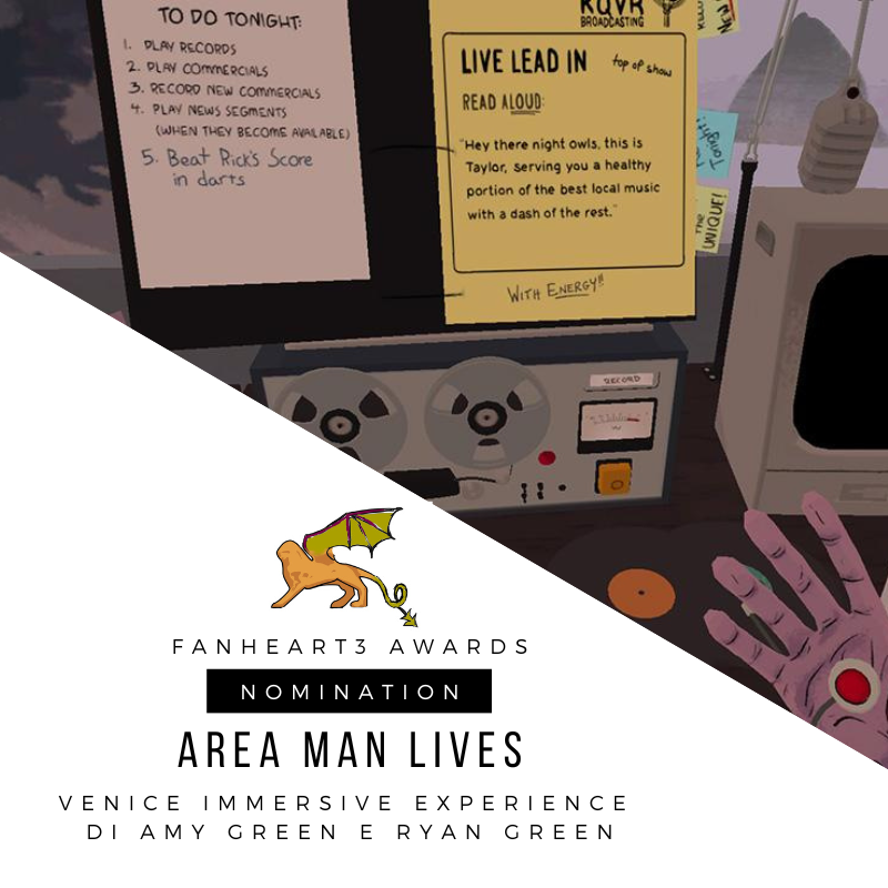 fanheart3's tweet photo. Now we are ready to show you all our nominees for the XR Fan Experience: the first one is #AreaManLives by #AmyGreen and #RyanGreen!
@la_Biennale @Numinous_Games #Venezia79 #fanheart3awards #veniceimmersive https://t.co/G7FY9SjaPn