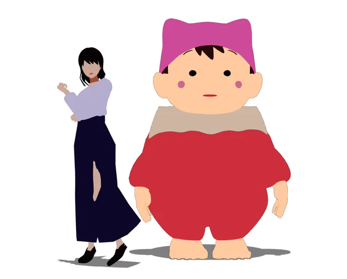 モデルのスカートから足が出てきちゃうんですよね…。あと、ベビー巨大すぎてたのに気づかなかった(まあいいや今日の作業はここまで!おやすみなさいです～ 