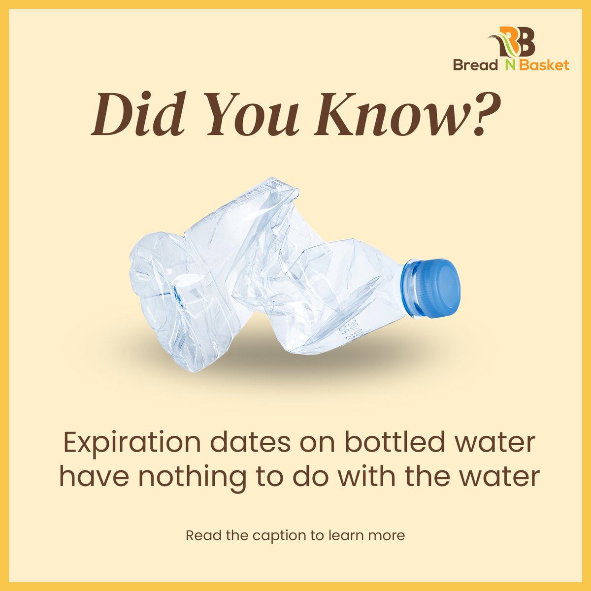 BreadNBasket's tweet photo. Water can’t expire – but the bottle can. Plastic bottles will eventually start leaking chemicals into the water. It won’t make the water harmful to drink, but it will make it taste less fresh.

#waterbottle #plasticbottle #expirationdate #drinkingwater #foodblogger #breadnbasket https://t.co/A9pc17dnl0