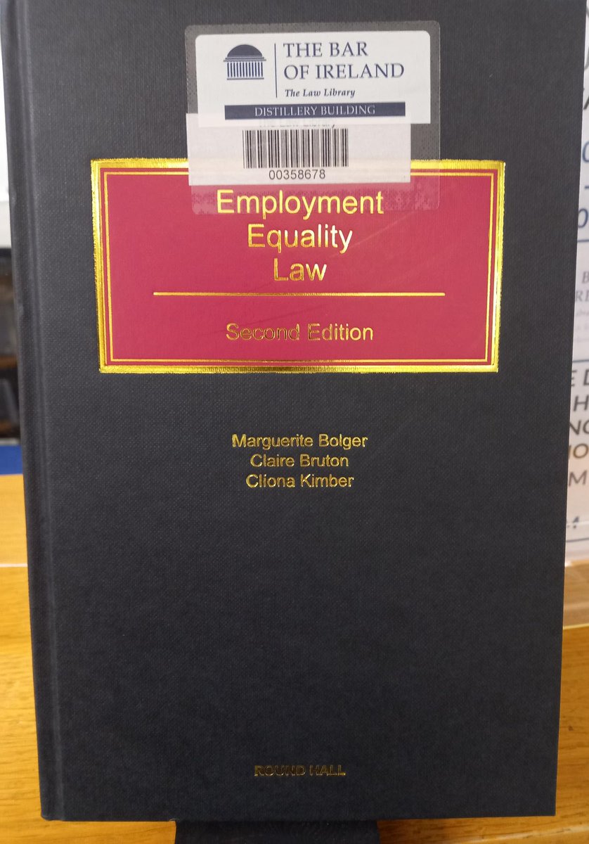 New in the Library:
Employment Equality Law, 2nd ed, by Bolger, Bruton and Kimber, 2022.
Contact us to borrow a copy: lawlibraryie.sharepoint.com/sites/library/…
#EmploymentEquality