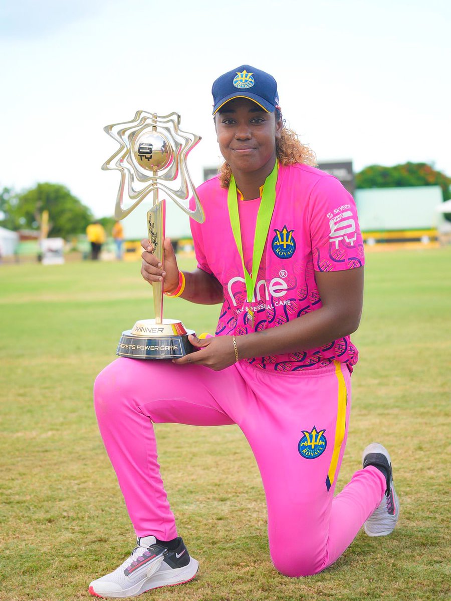 MyNameIs_Hayley's tweet photo. Creating history! 🥹
A great opportunity &amp; even better performances from this team. So proud 🙏🏽
C H A M P I O N S 💗💙🍾 
#6ixty #barbadosroyals #royalsfamily 
@BarbadosRoyals @6ixtycricket https://t.co/LhHydKFTBD