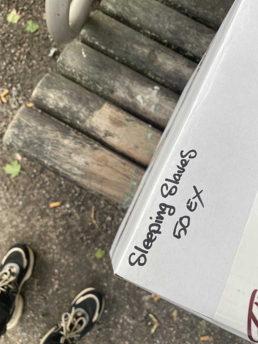 new workout discovered; carrying about 40lbs of zines home from the printer <a href="/brumiszine/">Sleeping Slaves Zine @ ZINES SHIPPING OUT</a>