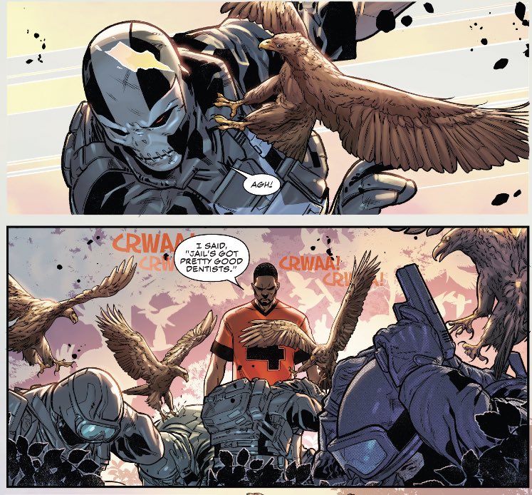 「コミックのサム・ウィルソン、映画で全くスルーされたので忘れられがちだが、鳥を操る能力があり、ヒッチコックの「鳥」ばりに鳥」BWTTの漫画