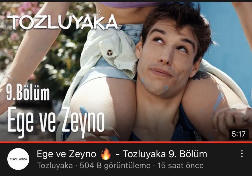 #Tozluyaka 9. bölümden 
"Ege ve Zeyno 🔥" YouTube videosu 500K izlenmeyi geride bıraktı!!!! ❤️‍🔥🧿 #EgZey 

🔗youtu.be/1RDU9JTaiJY