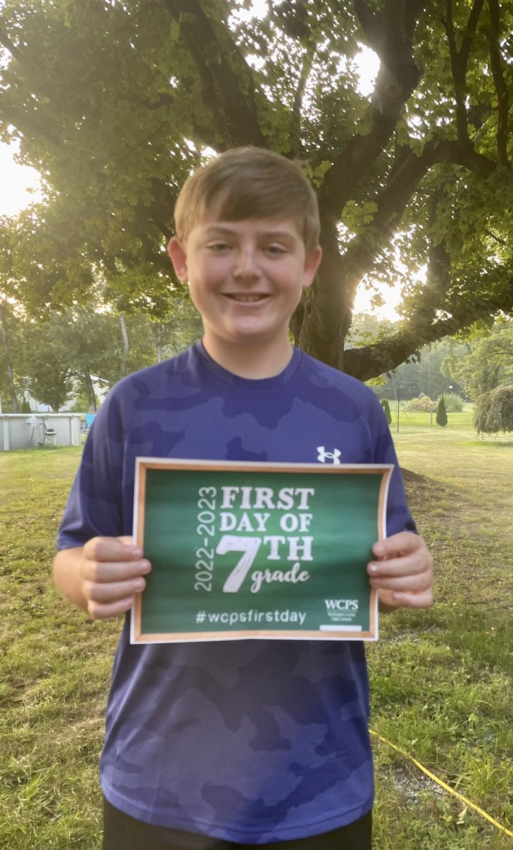 ghoov25's tweet photo. First day of 7th grade for Aiden and first day of year 19 for Mike and I. Have a great first day @wcpsmd friends! #wcpsfirstday https://t.co/eipy6emPmt