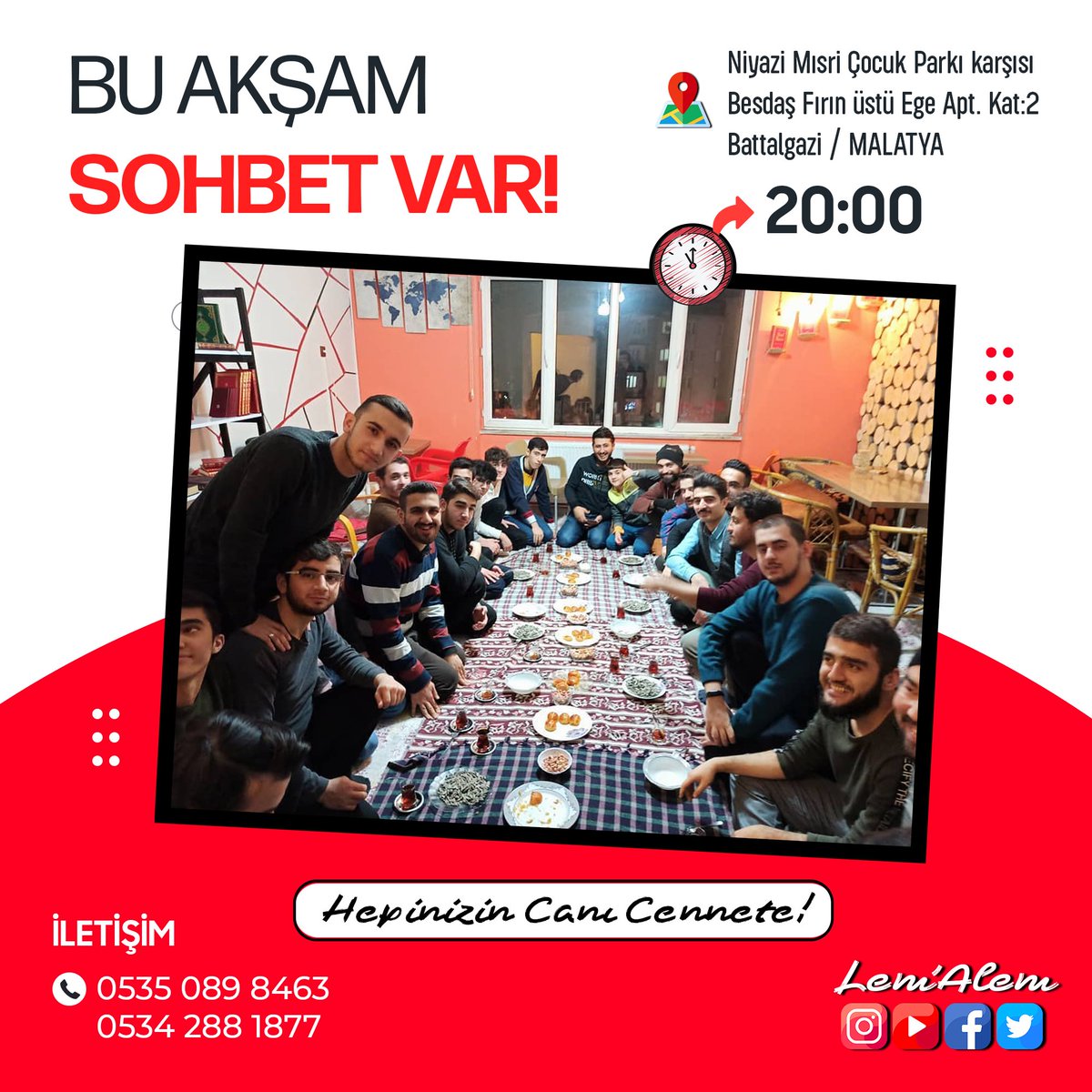 LemAlemResmi's tweet photo. Çaylar hazırsa muhabbet başlar!😉
Sizleri de Lem'Alem'e bekliyor, sizinle tanışmak için sabırsızlanıyoruz!🙂 Buyurun gelin… Bu akşam 20:00'da... https://t.co/tm5Y7HJ1fo