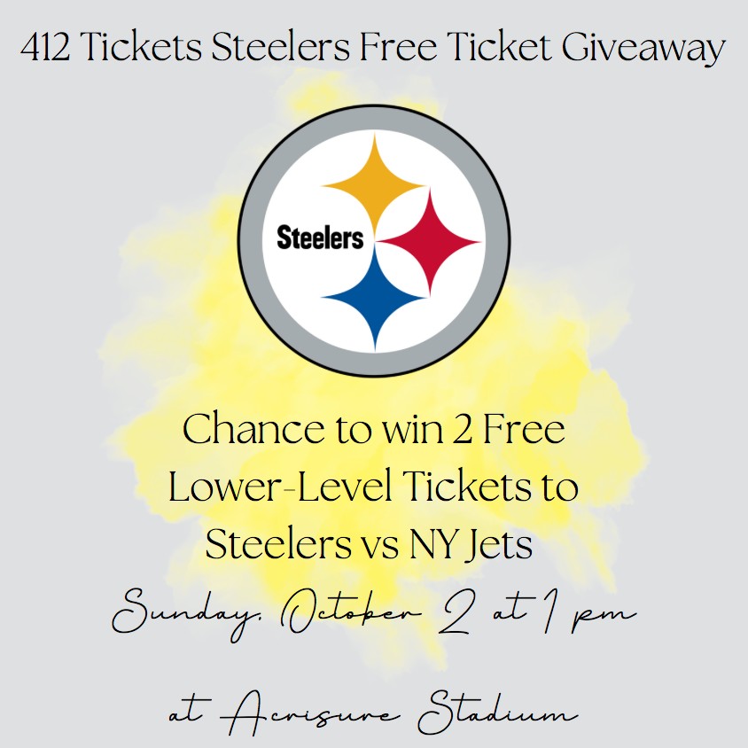 412Tickets's tweet photo. #SteelersTwitter, Our 16th #SteelersFreeTicketGiveaway
2 Free 100-Level Tickets #Steelers vs @nyjets 
Sun. 10/2 1pm
Giveaway Starts Now ends Mon. 8/29 11:59 pm
To Enter: Follow, RT &amp; Tag 4 Friends
You can Enter on our Facebook &amp; IG @412Tickets too
Winner Agrees Not to Resale Tix https://t.co/j5lOEVVgPE