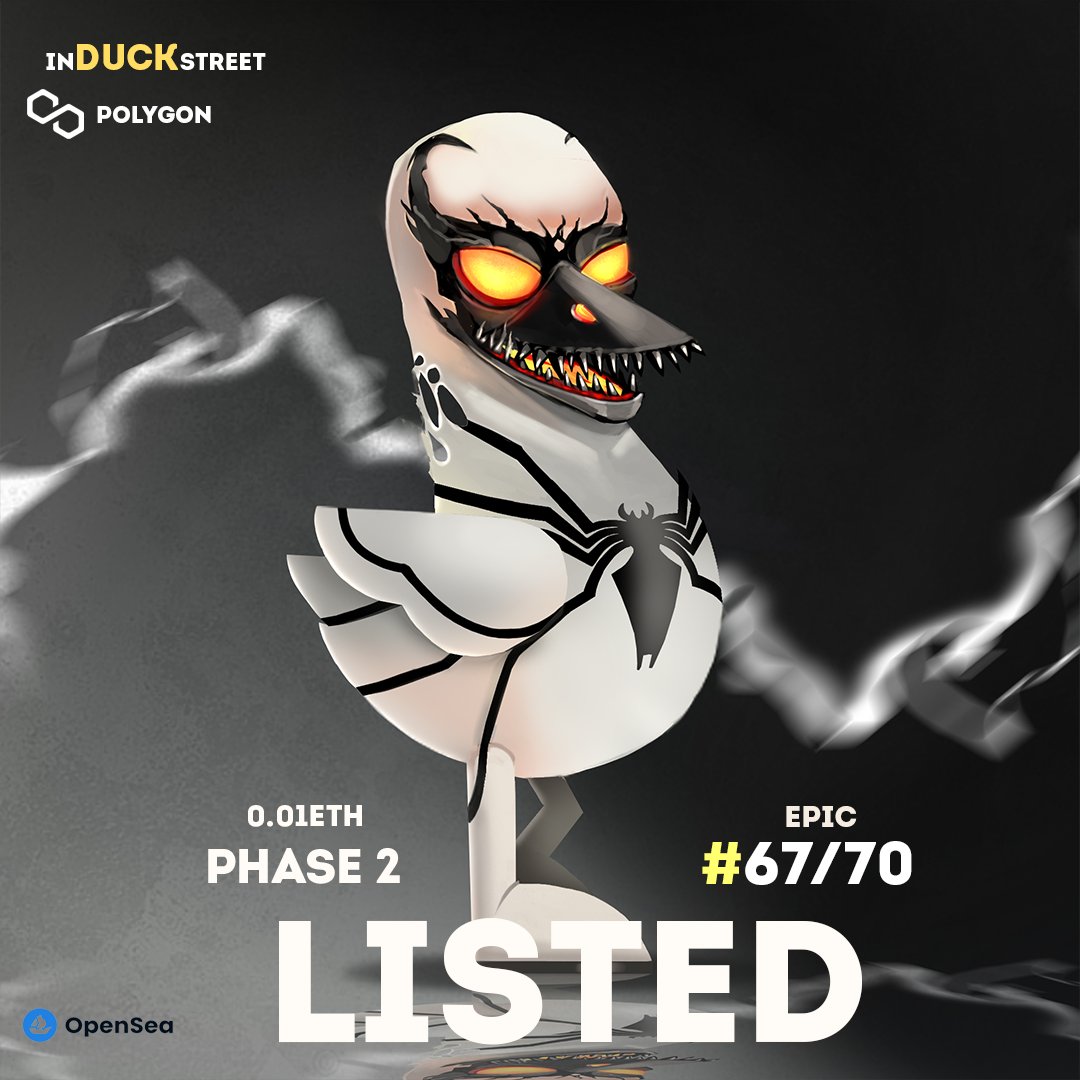 GM #NftCommunity  Induckstreet #0067 "Anti-Venom" is already on Opensea #NFTcollector #NFTArtist #NFT #venom #Duck
