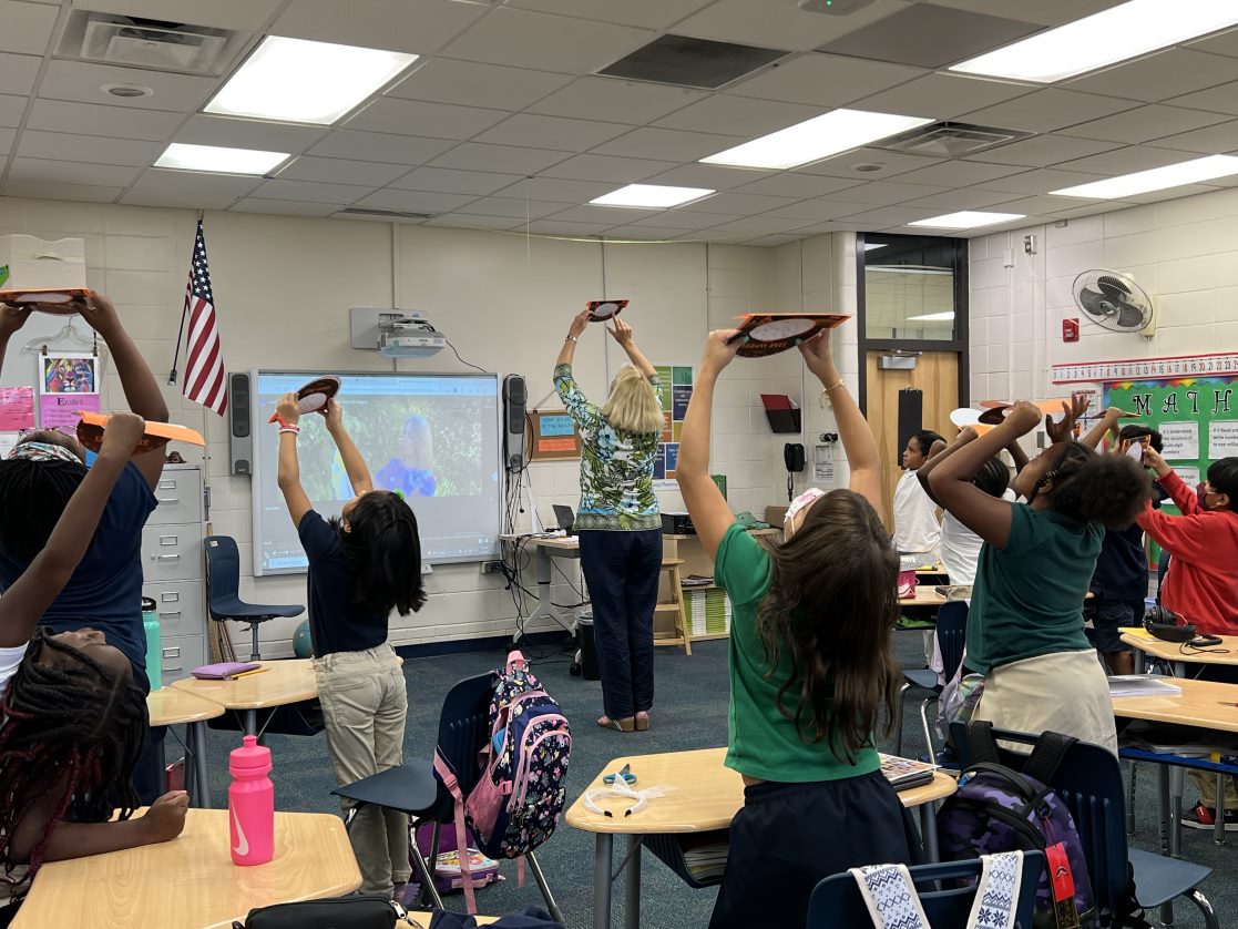 Kings Highway 4th graders are learning about the night sky using Star Wheels! 🌠💫 #STEMed