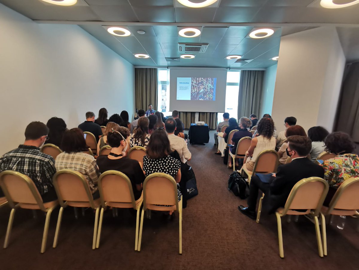 Our PhD student Carlo La Viola presented today "Dancing with a robot: an inner view on technology for
rehabilitation and support to therapists in the
stimulation of Parkinson’s disease patients" at @ieeeroman2022 during APHRODITE ws..well done ! <a href="/RoboticsSi/">SI Robotics PON</a>