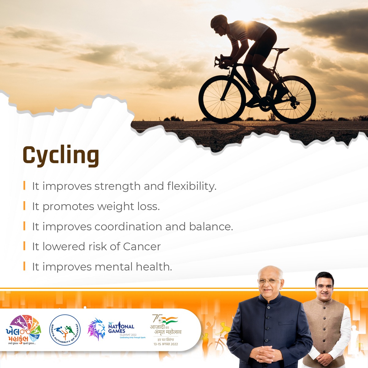 sagofficialpage's tweet photo. Benefits of cycling.

 #sports #sportsnews #sportsmanagement #motivation #sportsmanagement #gujarat #khelkhelgujarat #ramsegujartjitsegujara #games #players #playersclub #gujarat #HelloGujarat #SportsSector #jitsegujarat #sportspersons #hardwork https://t.co/4zpMjrLixs