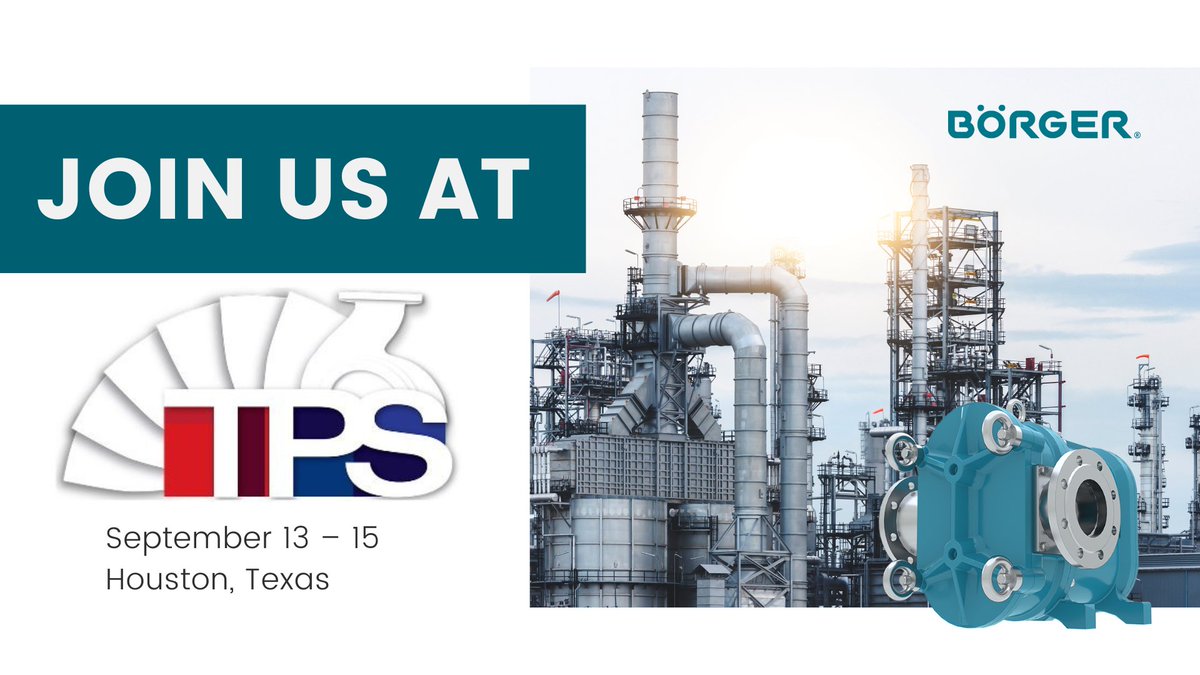 Join us September 13 – 15 in Houston, TX for the Turbomachinery &amp; Pump Symposia! Stop by booth #1235 to learn about the latest Boerger, LLC technology for industrial pumping systems. 

#TPS2022 #TPSHouston2022 #engineeringconference #Boerger #rotatingequipment #pumps #pumpsystems