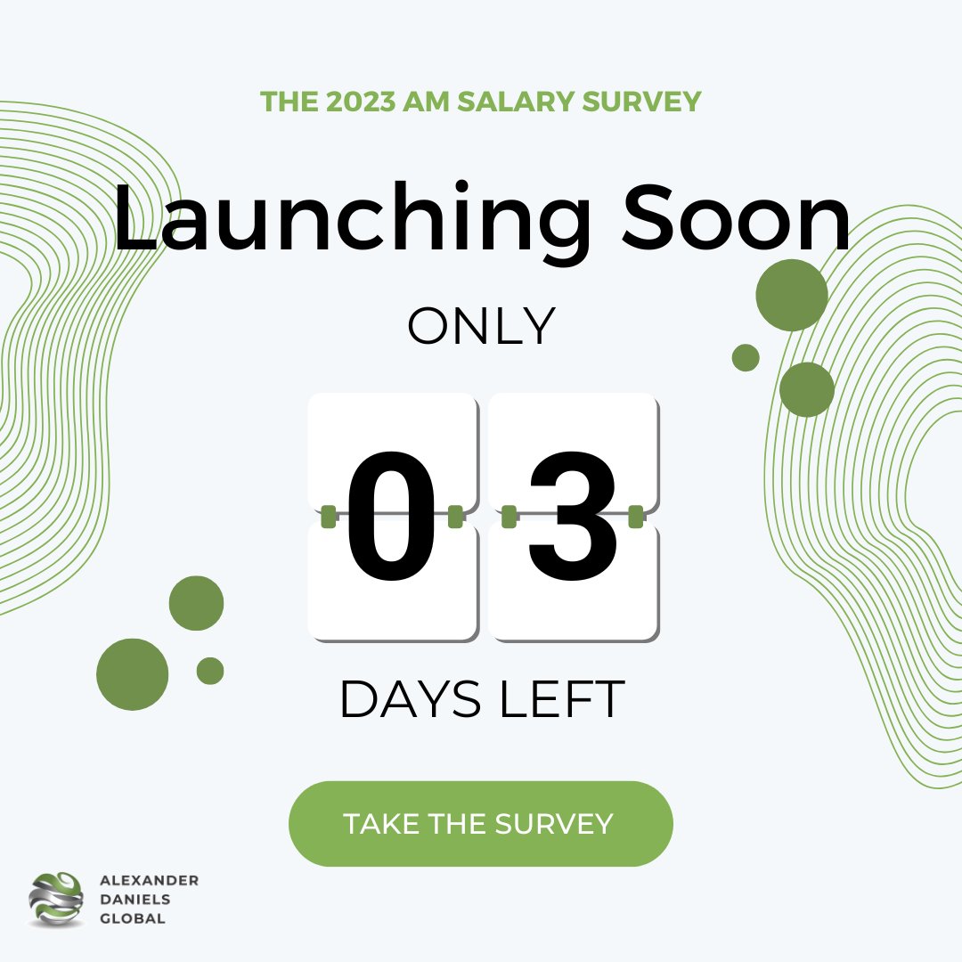 The countdown has begun...

3 more days and we'll be launching this year's salary survey!

Be a part of the next instalment of industry and salary insights.

The calendar days are ticking down 🥳
#salarysurvey #additivemanufacturing #takepart