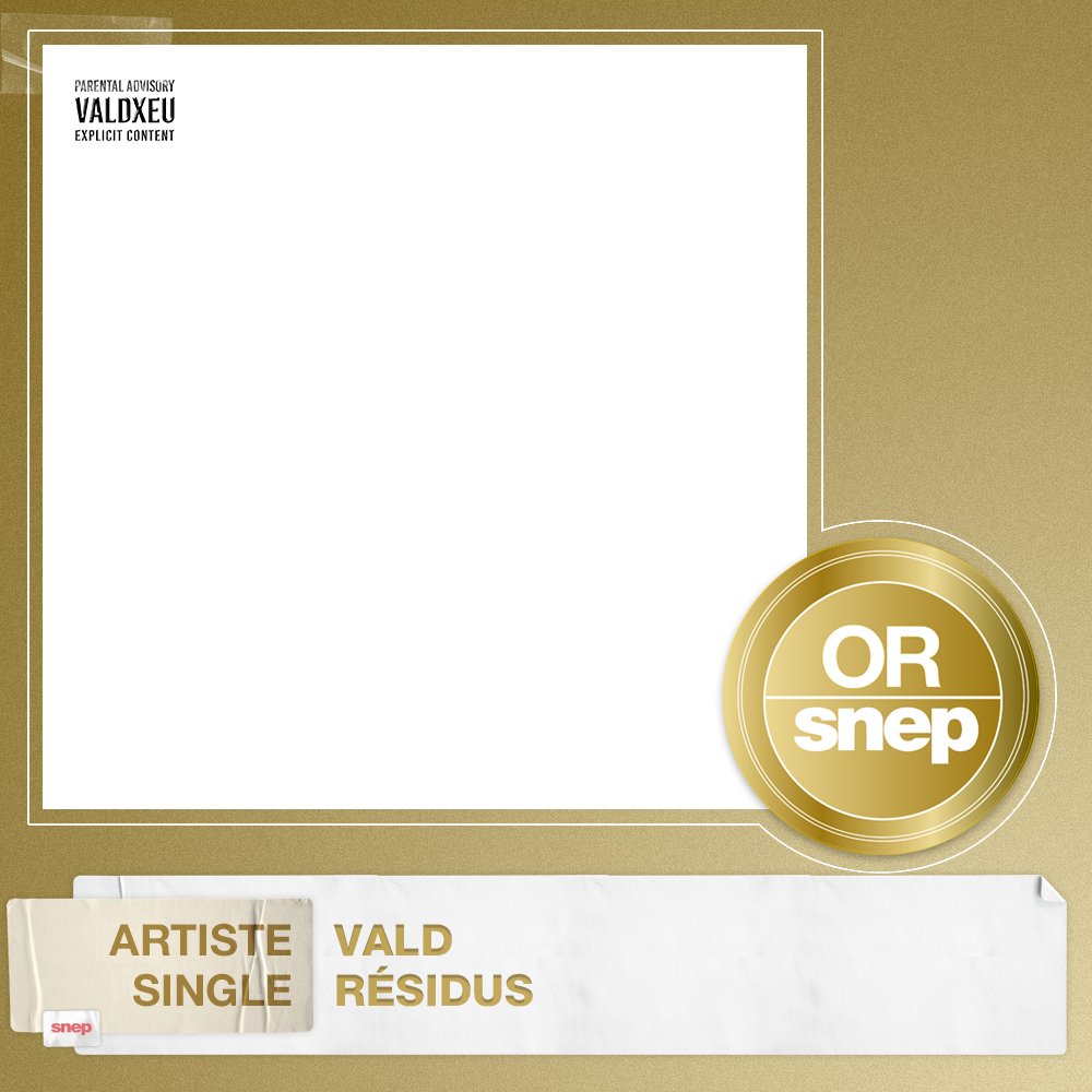 snep's tweet photo. Le titre "Résidus" de Vald est certifié Single Or ! 📀

15 000 000 équivalents streams 🎧

Bravo ! 👏 https://t.co/Q5biTdGwyu