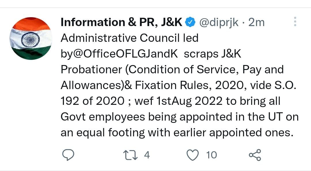 SRO202employees's tweet photo. J&amp;K Govt scrapped SO 192 child of SRO202 to bring all employees appointed since 2015 on equal-footing in terms of salary &amp; other benefits. A Welcome move but the formal order for the same is still pending.
@OfficeOfLGJandK
@manojsinha_
@AdvisorBJKGovt
@nitishwarKumar
@JKgrievance https://t.co/5LOIgTw1ba