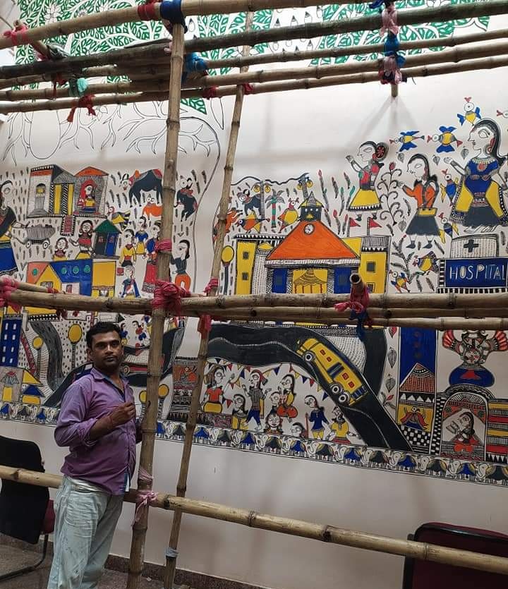 remantkumarmish's tweet photo. आदर्श गवां भारत का आदर्श गवां कैस हों आधारित पेंटिंग #moddel #Village #Indian #traditionalart #madhubanipainting https://t.co/GOv7MNZlhD