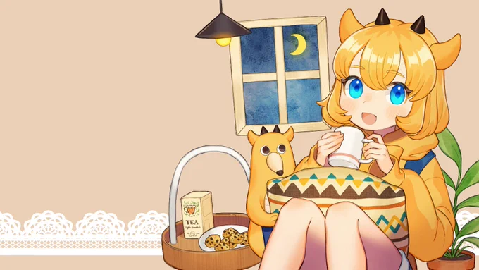 お絵描き配信ありがとうございました～!ここにテキスト入れて配信待機画面やエンディング画面作る予定です #もぐライブ 