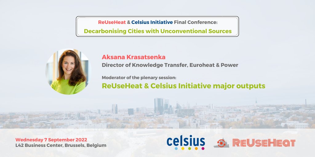 ReUseHeat's tweet photo. This is the last week to register for our conference on 'Decarbonising Cities with Unconventional Sources'.
➡Register today: https://t.co/RCKrWWIXZs
📆Wednesday 7 September at @L42Business in Brussels.
#ReUseHeat #wasteheatrecovery #districtheating #LTDH #energytransition https://t.co/O1uQfkh8jN