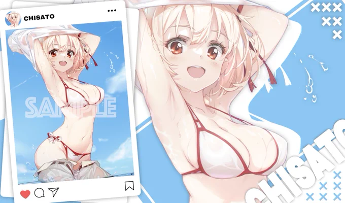 CT40/エアこみトレ 新作発表⑥千束 の スリーブ や プレイマット になります!イラストレーターは HONG() 様です。※プレイマットはフルアート版と横版の2種類があります。 