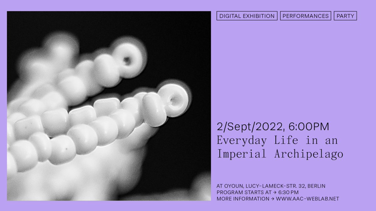 sfb1171's tweet photo. This Friday: The #AffectandColonialism Web Lab likes to invite you to the launch party of "Everyday Life in an Imperial Archipelago". Don't miss out on this exciting event!
⚡️Digital exhibition, performances, and party
👉Further information: https://t.co/ESakaVrO1r https://t.co/032HOWyP3G