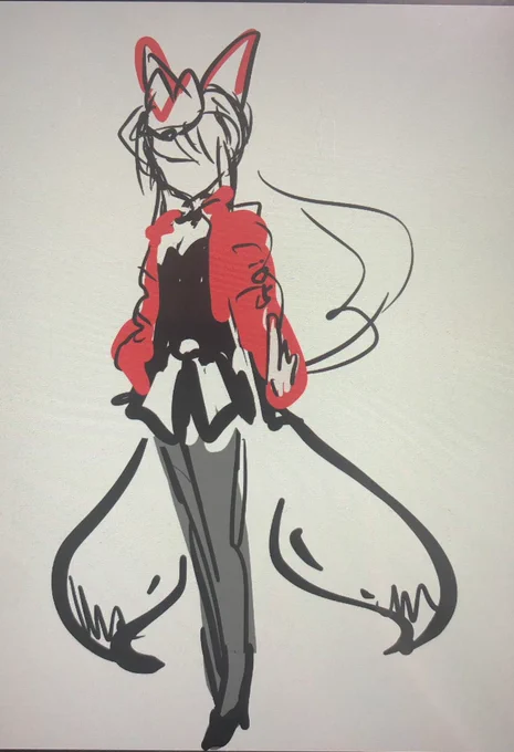 ギーツ擬人化案②素体忍者案から→タキシード→バニーガール→上着は腰に巻いてみてリボルブオン案 