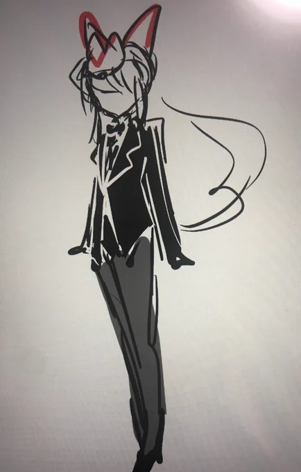 ギーツ擬人化案②素体忍者案から→タキシード→バニーガール→上着は腰に巻いてみてリボルブオン案 