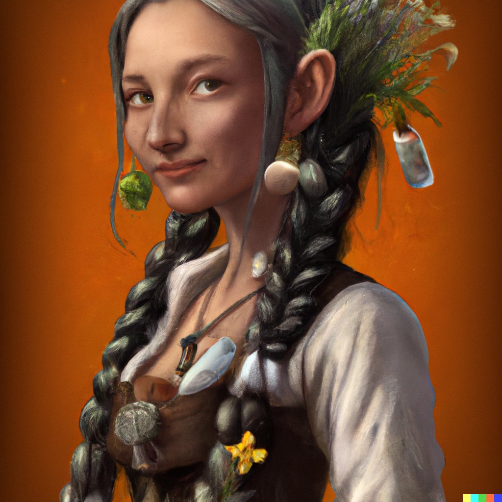#dnd5e Herbalist - Created with #dalle 

artstation.com/artwork/Wmo863

#ArtificialIntelligence #AiArtwork #aiart #aiartist #DnD #DnDcharacter #fantasy #digitalart #digitalpainting