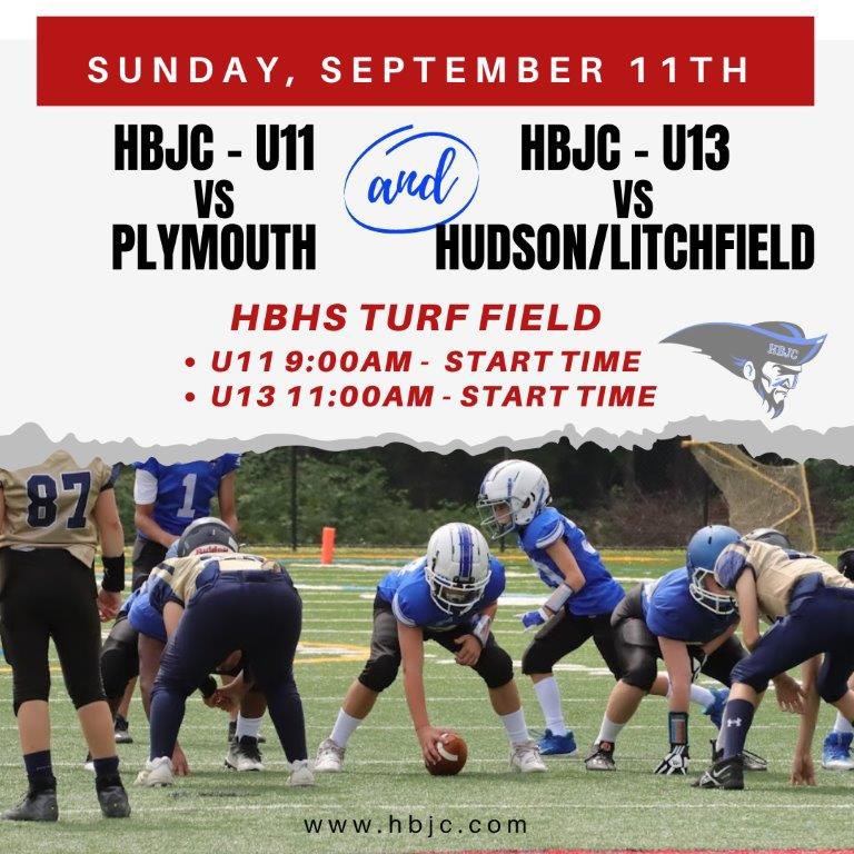 HBJCYouth's tweet photo. 📣 Join us! COME MAKE SOME NOISE!!!!! 😃 #HBJCFOOTBALLANDCHEER #HBPride #GoCavs #GoHB 🏈 @hollisbrookline  #603Brookline https://t.co/0nhaqNQ72l
