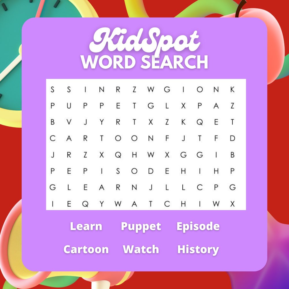 KidSpot__'s tweet photo. We’ve only just begun! 👀🍎✏️📺

That was just a glimpse of what KidSpot has in store for you guys! While waiting, why don’t we answer this word search? 

Did you know, word searches originated from Norman, Oklahoma in 1968 by Norman Gibat. How crazy is that?! 🤩 https://t.co/LFcBjB299j