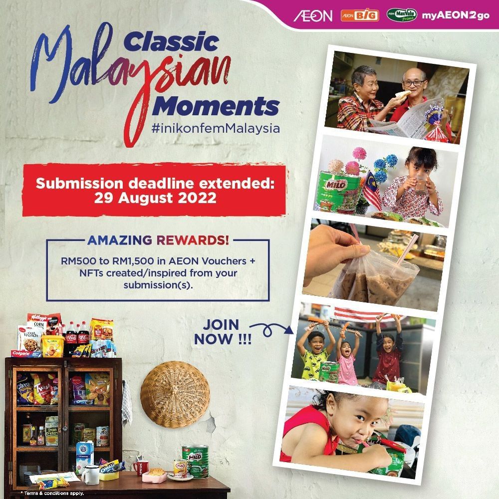 Ponderman_'s tweet photo. LAGI 3 JAM LAGI GANG, ARE YOU DONE WITH YOUR SUBMISSION?

Jangan lupe untuk join "Classic Malaysian Moments" punya event gang, banyak gila hadiah untuk korang semua!

#AEONxMerdeka65 #ClassicMalaysianMoments #inikonfemMalaysia https://t.co/ut5E3YuQnW
