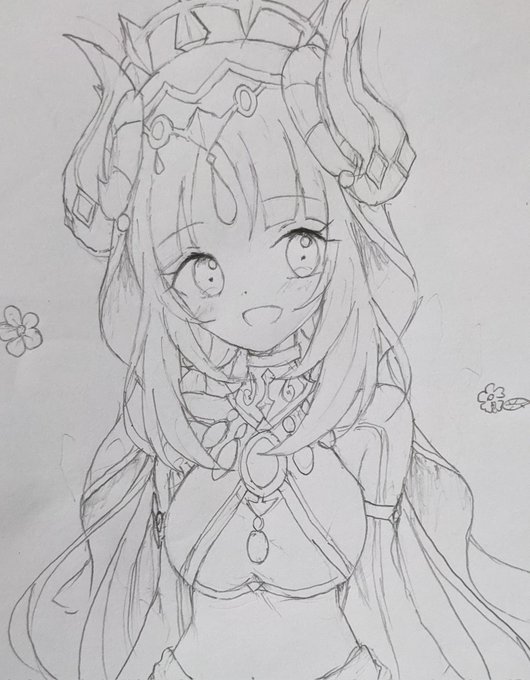 ニィロウちゃん下描き〜!完成はいつになるだろうね… 
