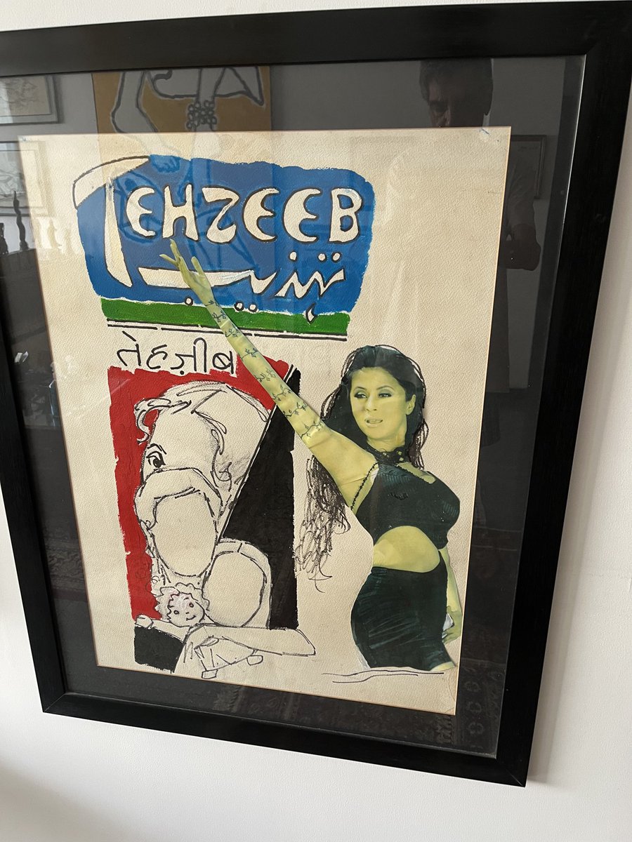 Jhajhajha's tweet photo. Unseen poster of Tehzeeb by M F HUSAIN saab.. producers didn’t feel it was ‘commercial’ enough n discarded it, a case of casting pearls before know nothings. Posting it here just.. Coz I love it. https://t.co/bxc3nWIeE2