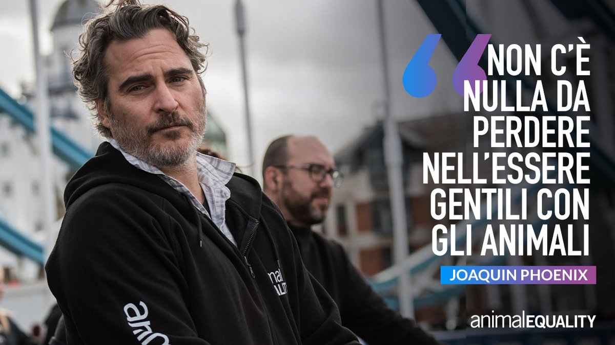 AE_Italia's tweet photo. Joaquin Phoenix non è solo un grande attore, ma un instancabile attivista per i diritti animali.

Aiutaci a diffondere il suo invito a fare scelte più compassionevoli e gentili verso gli animali, condividi questo tweet! https://t.co/Xx44JZpekL