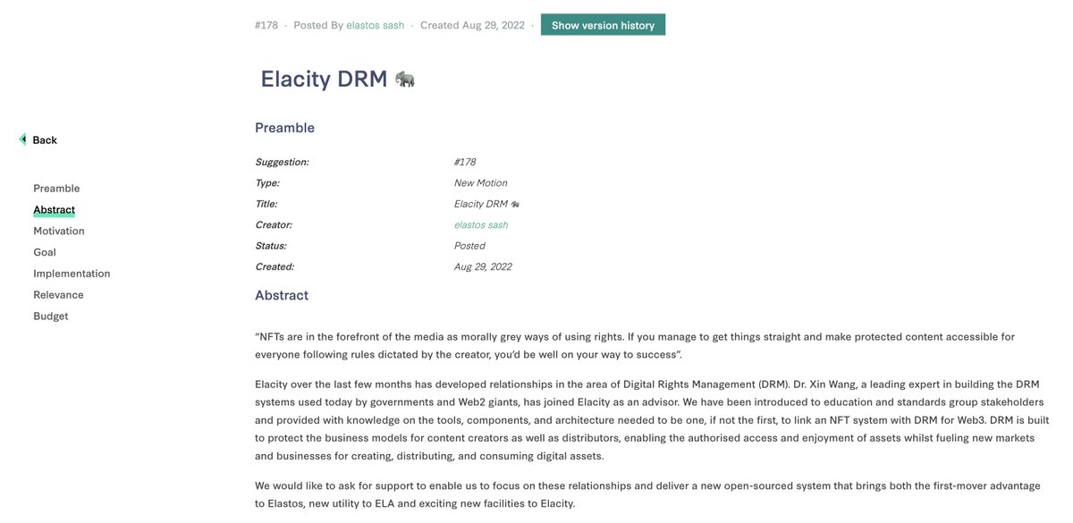 Elacityofficial's tweet photo. Elacity over the past 3 months has been working with a newly appointed advisor, Dr. Xin Wang, alongside Rong Chen on combining an NFT system with Digital Rights Management (DRM).

We've a POC and a detailed @Cyber__Republic DAO suggestion now live 🐘 $ELA

https://t.co/Ei4oweAmym https://t.co/gCPOQ8by2D