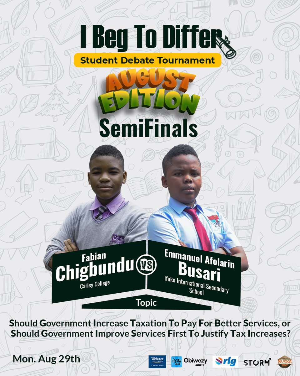 NigeriainfoFM's tweet photo. #IBegToDiffer semifinals are here!

📌At 4pm today, 13-year-old Fabian Chigbundu will face 13-year-old Emmanuel Busari for a chance at the final.

#NigeriaInfoIBTD

Listen live on Facebook: Nigeria Info 99.3

Youtube: Nigeria Info FM

📻 https://t.co/nFcg8F30OM https://t.co/YXboqtMoOp