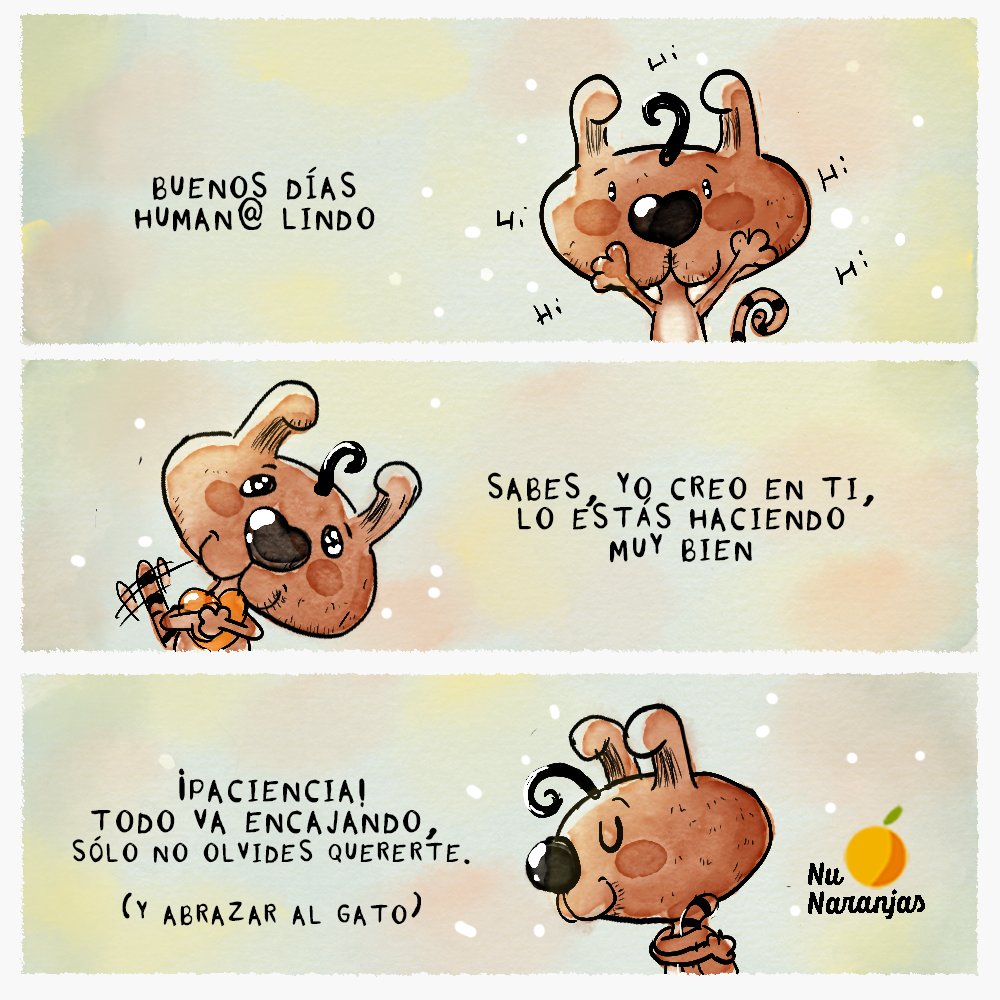 NuNaranjas's tweet photo. 🍊 No olvides quererte.  Lo dice el gatoperro "Mechón",.
Para los que no lo conocen este gatito estará acompañandonos  en esta cuenta.
.
.
.
.
.
.
.

#dibujos  #gfatos  #pelaeldiente  #webcomics  #viñetas  #historias  #adoptaungato  #frases  #frasespositivas  #positivismo  #amor https://t.co/kaSIyqwLwc