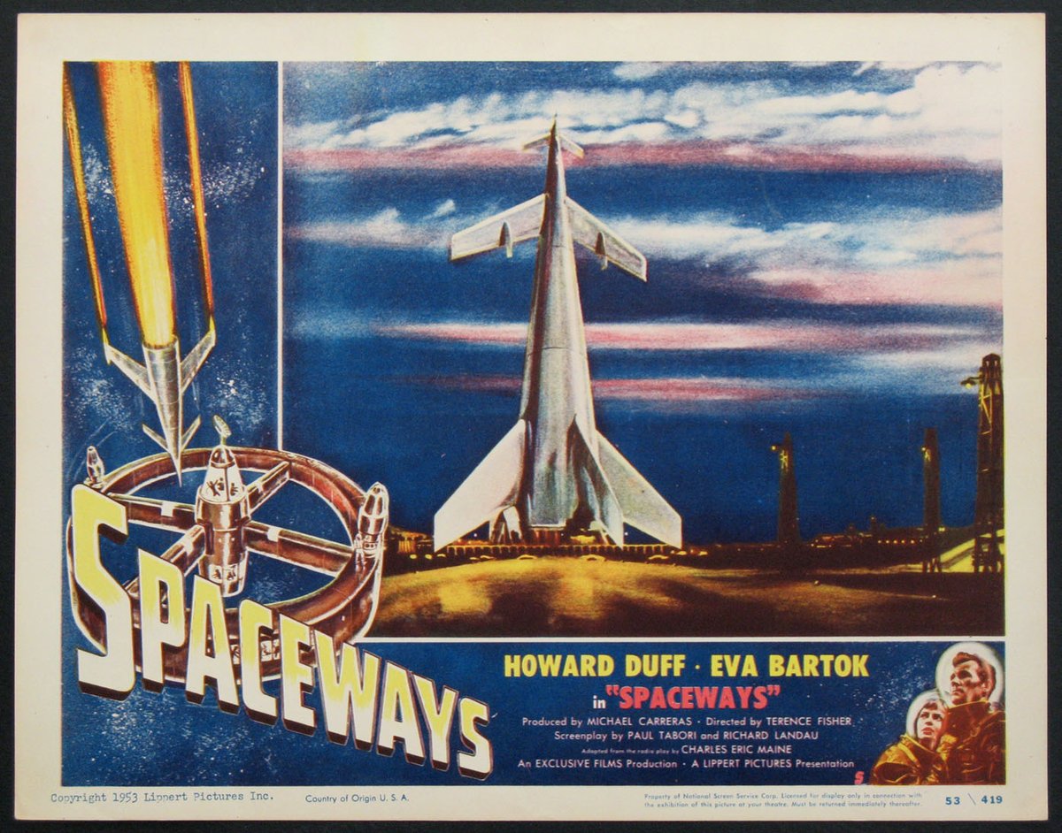 exclusivephd's tweet photo. In 1953 #ExclusiveFilms and Robert L Lippert sent Hammer into space via #SPACEWAYS - a frankly ropey  space thriller (that also harbours some post-war fear of the outsider in the form of German spies). 

Via #ExclusiveFilms though, viewers would get to the moon itself... https://t.co/UiG7aWlJPT