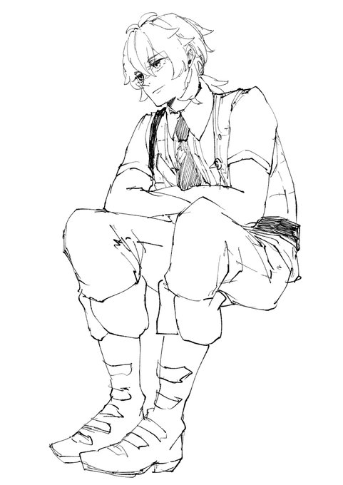 人体の練習3。今回は模写せず自力で描いてみた。人体わからん。 