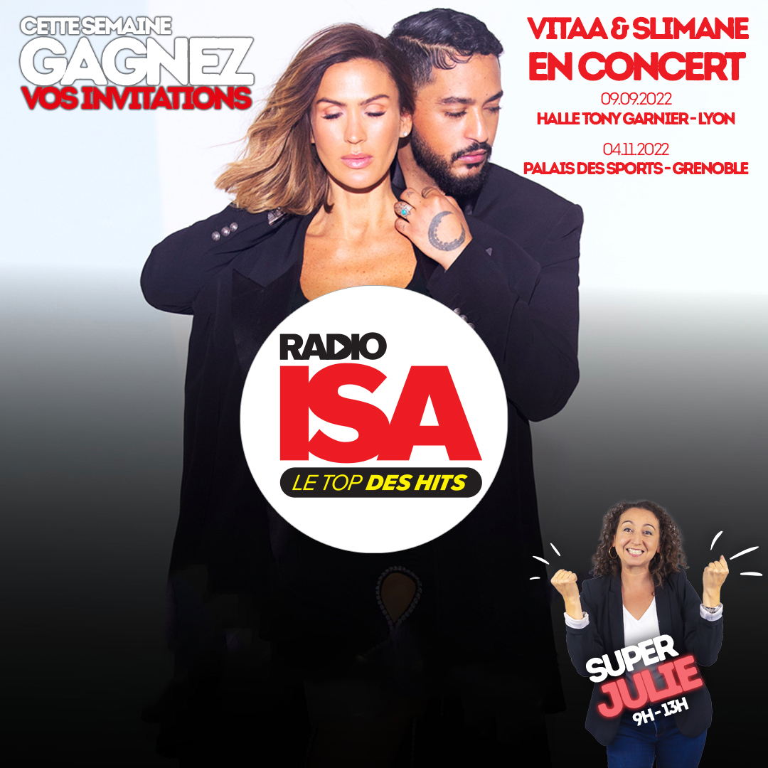 RadioIsa38's tweet photo. Gagnez vos invits pour les concerts de @VITAA et @Slimaneoff avec #SuperJulie ce matin en repérant son super signal avant 13h sur #RadioISA !!! https://t.co/rSEw7QBnfX