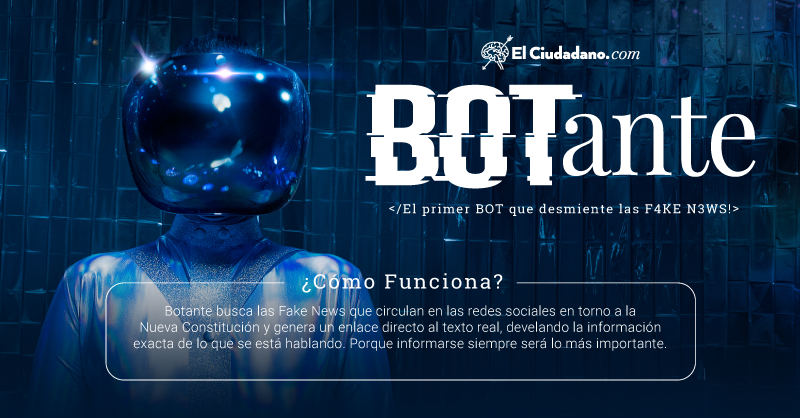 Botante_cl's tweet photo. F4KE N3WS! F4KE N3WS! Y más F4KE N3WS, Twitter está lleno de ellas, pero llegó #BOTante.
El primer bot 🤖 que desmiente las F4KE N3WS sobre la #NuevaConstitución 📖
Porque informarse es lo más importante.
#ChileVotaInformado https://t.co/VMdJ4oB2ZG