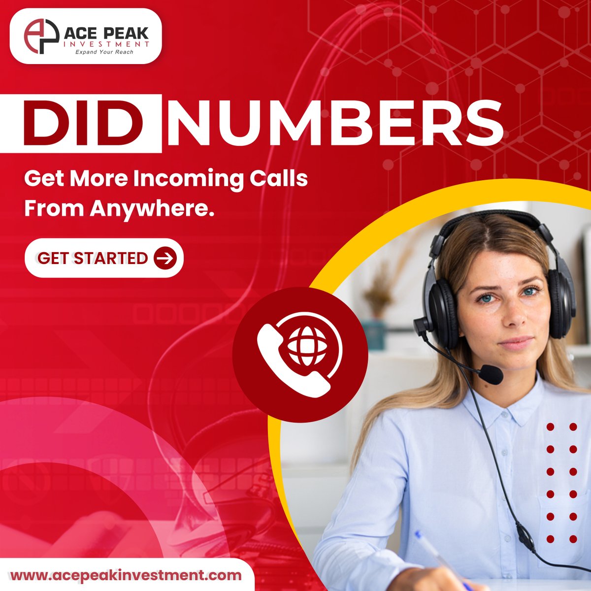 acepeakinvest's tweet photo. Looking for a direct way to connect with your customers? Ace Peak Investment has the solution – our Direct Inward Dialing (DID) service.  
For more information:
🌎 Visit:- https://t.co/VUr8O9hmuS
📧 Mail:- info@acepeakinvestment.com

#callcentersolution #did #didnumber https://t.co/gyEdIZ4FAP